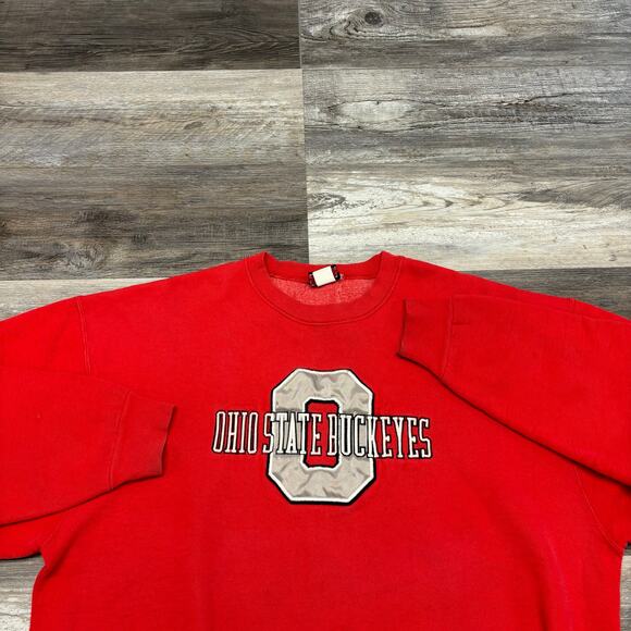 Vintage 90s Galt Sand Ohio State Buckeyes Women L Embroidered Cropped Sweatshirt - Picture 3 of 12
